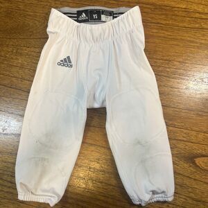 Adidas Boys Football Pants With Built In Pad Holders - White - Youth Small